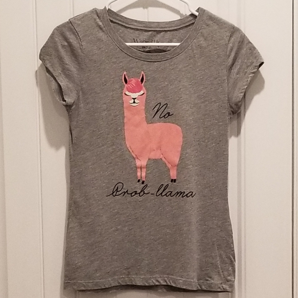 Wound up short sleeve graphic T-shirt No prob-llama size Medium